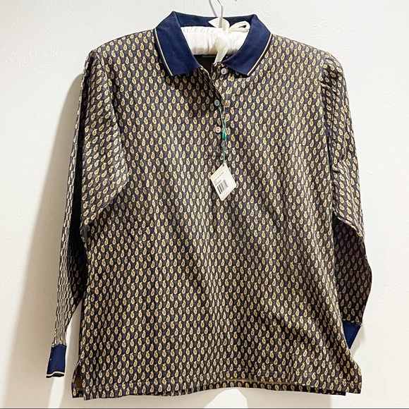 🏌️♀️ BOBBY JONES Knit Paisley Golf Polo Shirt